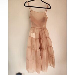 Anthropologie X OhSevenDays Tiered Sheer Midi Dress